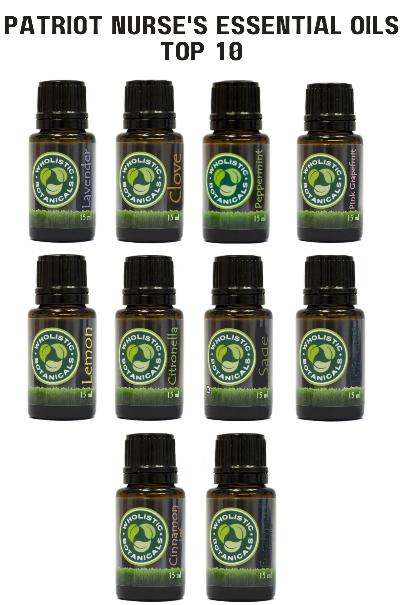 Patriot Nurse's Essential Oils Bundle - Top 10