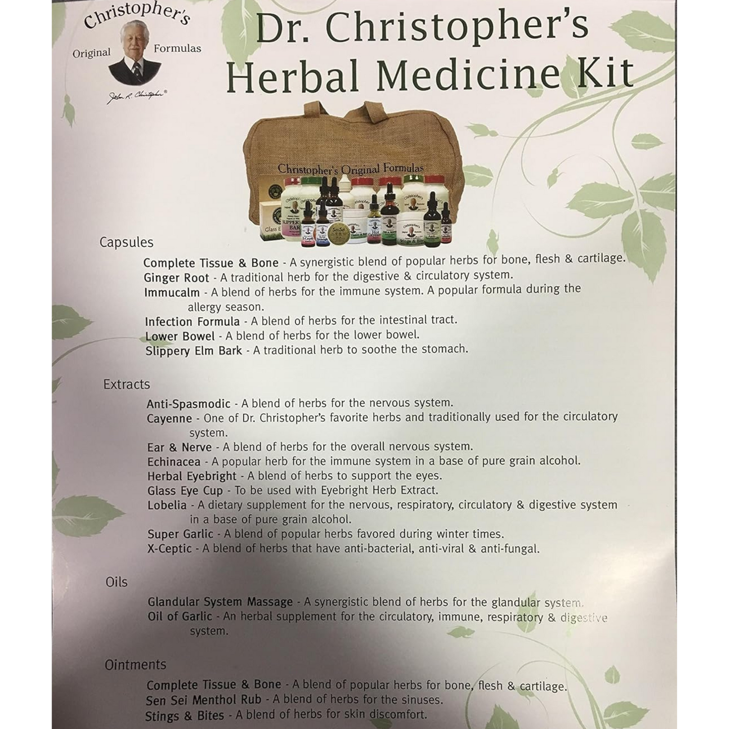 Dr. Christopher's Family Herbal Kit with Herbal Home Health Care Book