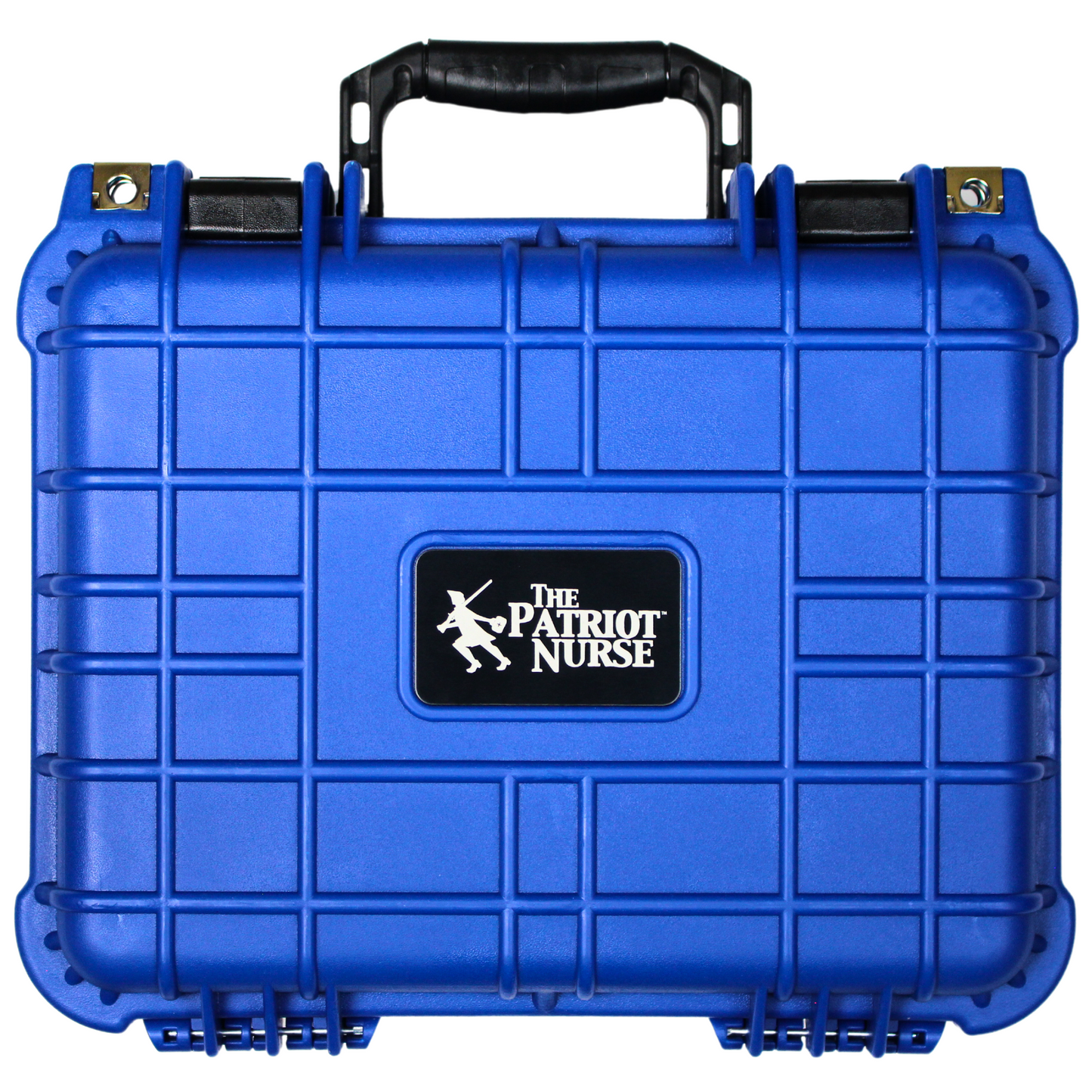Grab n' go medical kit front cover with Patriot Nurse logo, handle, lockable and buckles