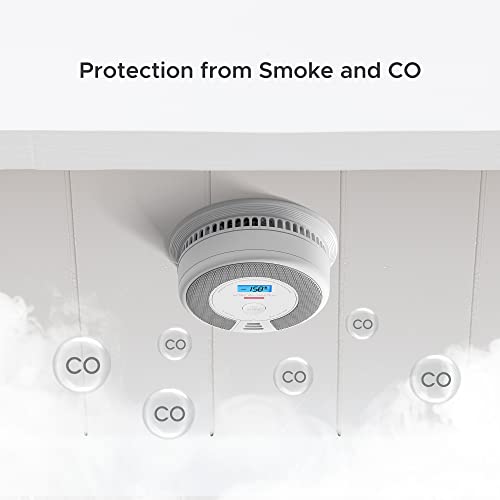 X-Sense Wireless Interconnected Combination Smoke and Carbon Monoxide Detector with LCD Display & 10-Year Battery, Over 820 ft Transmission Range, SC07-W, 6-Pack