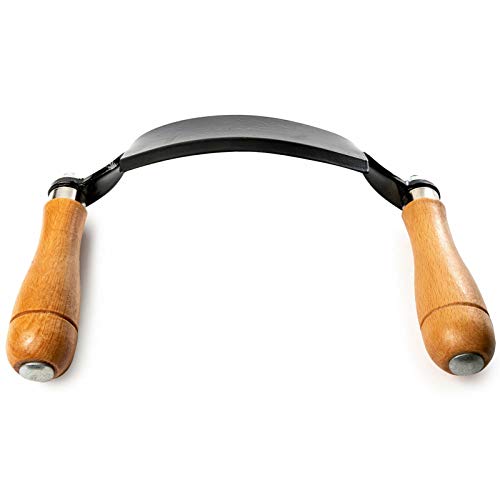 Carmyra Felled Draw Shave Knife – 8in Curved Draw Knife Curved Draw Shave Tool Woodworking Debarking Hand Tool (Curved-8 inches)