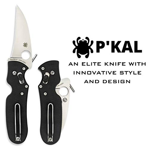 Spyderco P'Kal Specialty Knife with 2.95" CPM S30V Stainless Steel Reverse Edge Blade and Black G-10 Laminate Handle - PlainEdge - C103GP