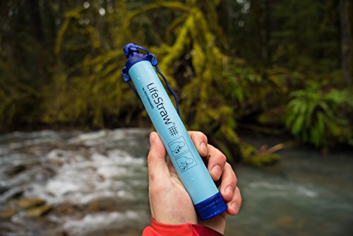 LifeStraw Personal Water Filter for Hiking, Camping, Travel, and Emergency Preparedness, 3 Pack, Blue