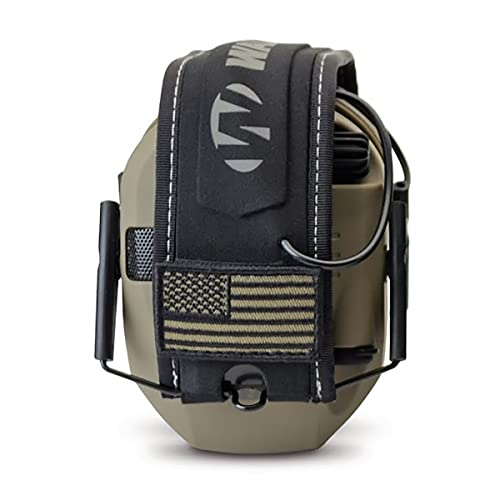 Walker's Razor Slim Folding Electronic Ear Protection with Sound Activated 23dB Noise Reduction and Sound Amplification, Tan Patriot