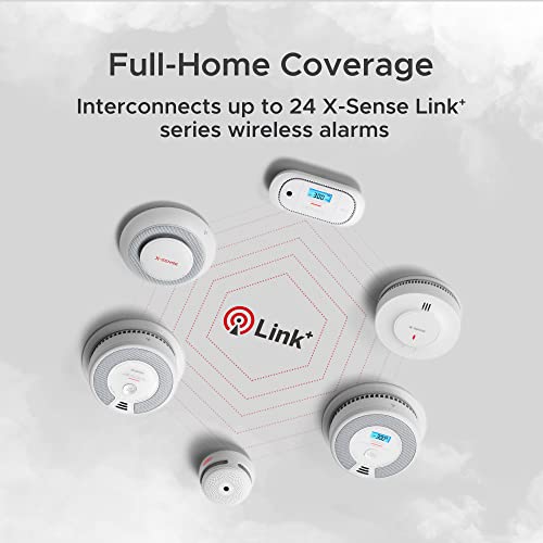 X-Sense Wireless Interconnected Combination Smoke and Carbon Monoxide Detector with LCD Display & 10-Year Battery, Over 820 ft Transmission Range, SC07-W, 6-Pack