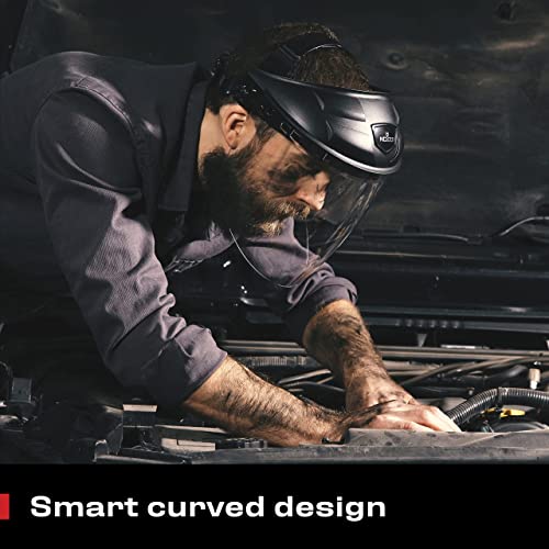 NoCry Military Grade Safety Face Shield for Grinding; Clear Face Shield Mask with Anti Fog Grinding Face Shield and Adjustable Headgear; Impact Resistant Full Face Shield; ANSI Z87.1 Certified