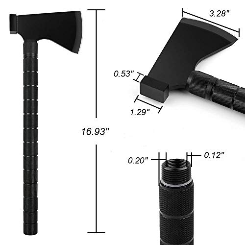 iunio Camping Axe, Hatchet with Sheath, Multi-Tool, Camp Ax, Survival Gear, Folding Portable Tools, for Hiking, Backpacking, Emergency, Hunting, Outdoor