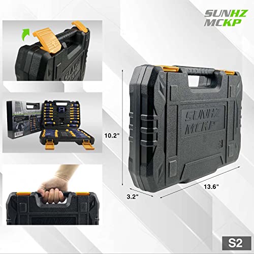 SUNHZMCKP Magnetic Screwdriver Set 66-Piece, S2- Alloy Tool Steel, Includes Slotted/Phillips/Torx Mini Precision Screwdriver, Replaceable Screwdriver Bits With Sturdy tool box