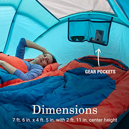 Coleman Pop-Up Camping Tent with Instant Setup, 2/4 Person Tent Sets Up in 10 Seconds, Includes Pre-Assembled Poles, Adjustable Rainfly, and Taped Floor Seams