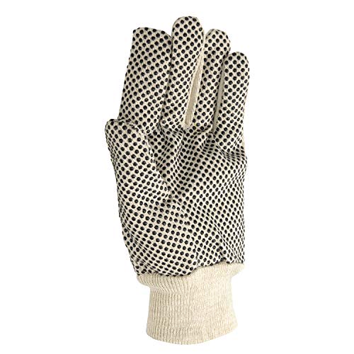Wells Lamont Canvas Work Gloves, Economy Dotted, 6 Pair Pack (309K) , White
