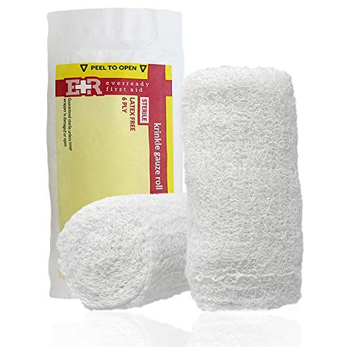 Ever Ready First Aid Sterile Krinkle Kerlix Type 4 1/2" x 4.1 Yds, Latex Free, 6 PLY, Gauze Bandage Roll - 24 Count