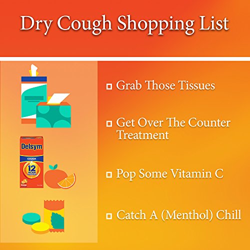 Delsym 12 Hour Cough Relief Liquid- Day Or Night, Orange Flavor with Dextromethorphan Helps Quiet Cough Medicine by Suppressing Cough Reflex, 3 oz. (Pack of 2)