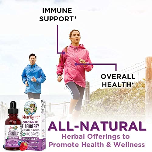 MaryRuth's Elderberry Liquid Drops | USDA Organic | Black Elderberry Supplement for Adults & Kids | Immune Support & Overall Health | Vegan | Non-GMO | Gluten Free | 30 Servings (2 Pack)