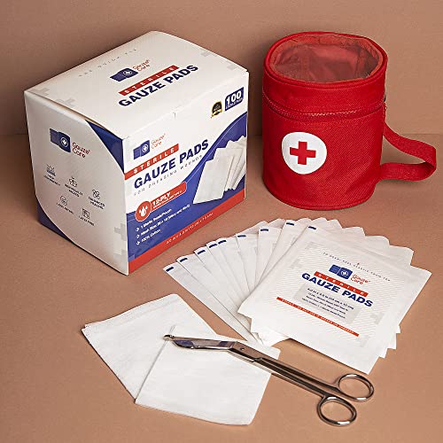 100pc Large Sterile Gauze Pads 4x4 Sterile for Wounds Bulk - 12ply Woven Gauze Sponges 4x4 Sterile - USP IV Thick Breathable Mesh 4x4 Gauze Pads Sterile for Enhanced Absorption - First Aid Medical