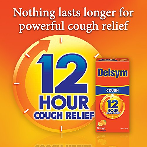 Delsym 12 Hour Cough Relief Liquid- Day Or Night, Orange Flavor with Dextromethorphan Helps Quiet Cough Medicine by Suppressing Cough Reflex, 3 oz. (Pack of 2)