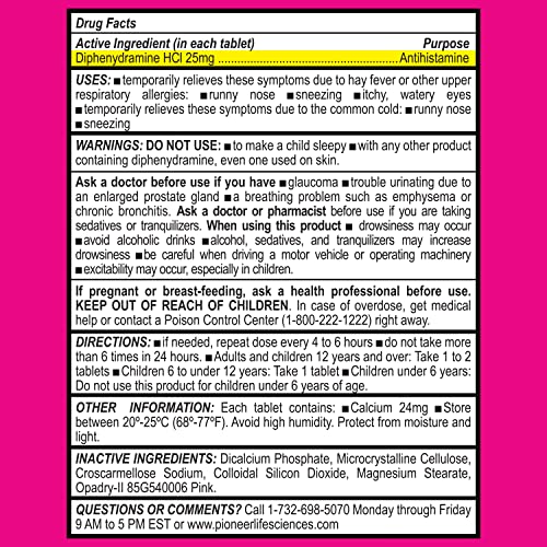 GenCare - Allergy Relief Medicine | Antihistamine Diphenhydramine 25mg (600 Tablets Per Bottle) Value Pack | Relieve for Itchy Eyes, Sneezing, Runny Nose | Seasonal or Indoor & Outdoor Allergies