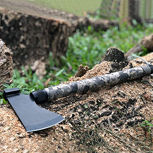 iunio Camping Axe, Hatchet with Sheath, Multi-Tool, Camp Ax, Survival Gear, Folding Portable Tools, for Hiking, Backpacking, Emergency, Hunting, Outdoor