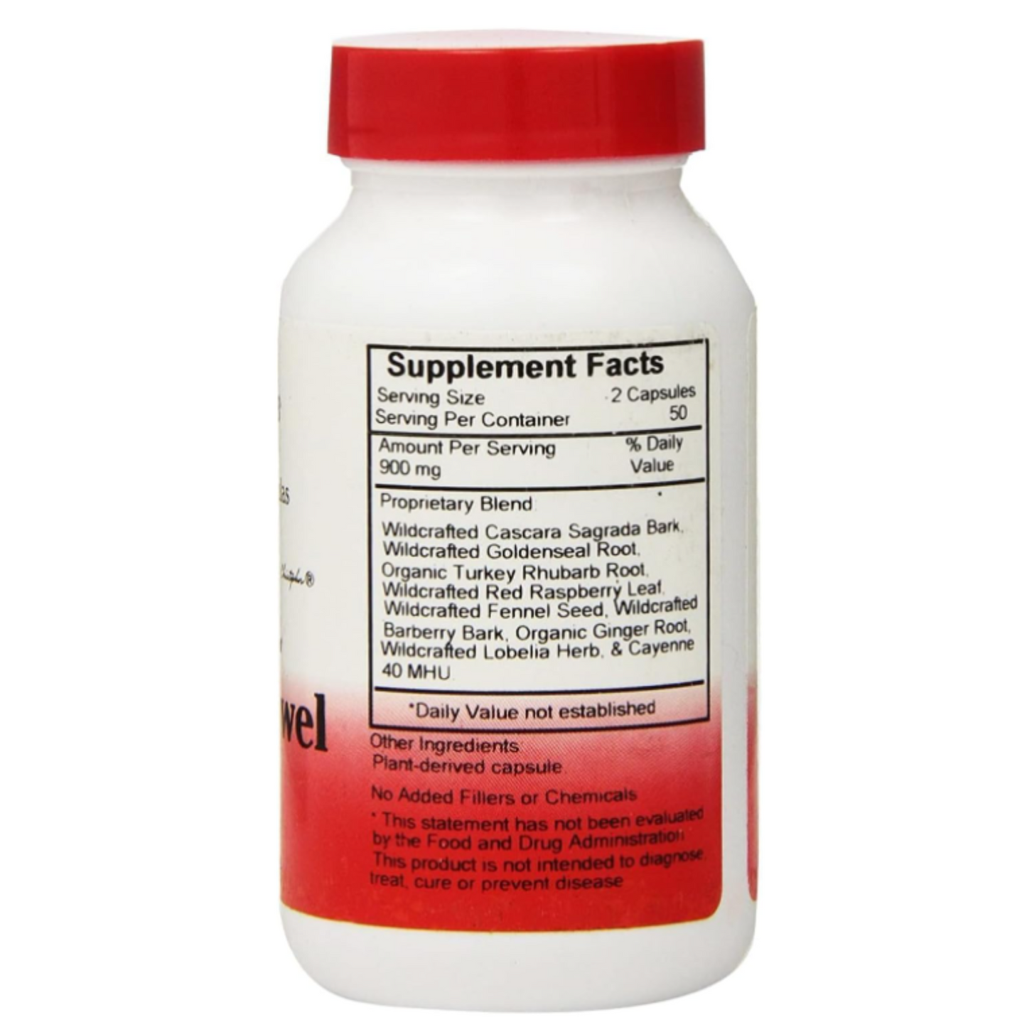 Lower Bowel Formula bottle label close-up from Dr. Christopher