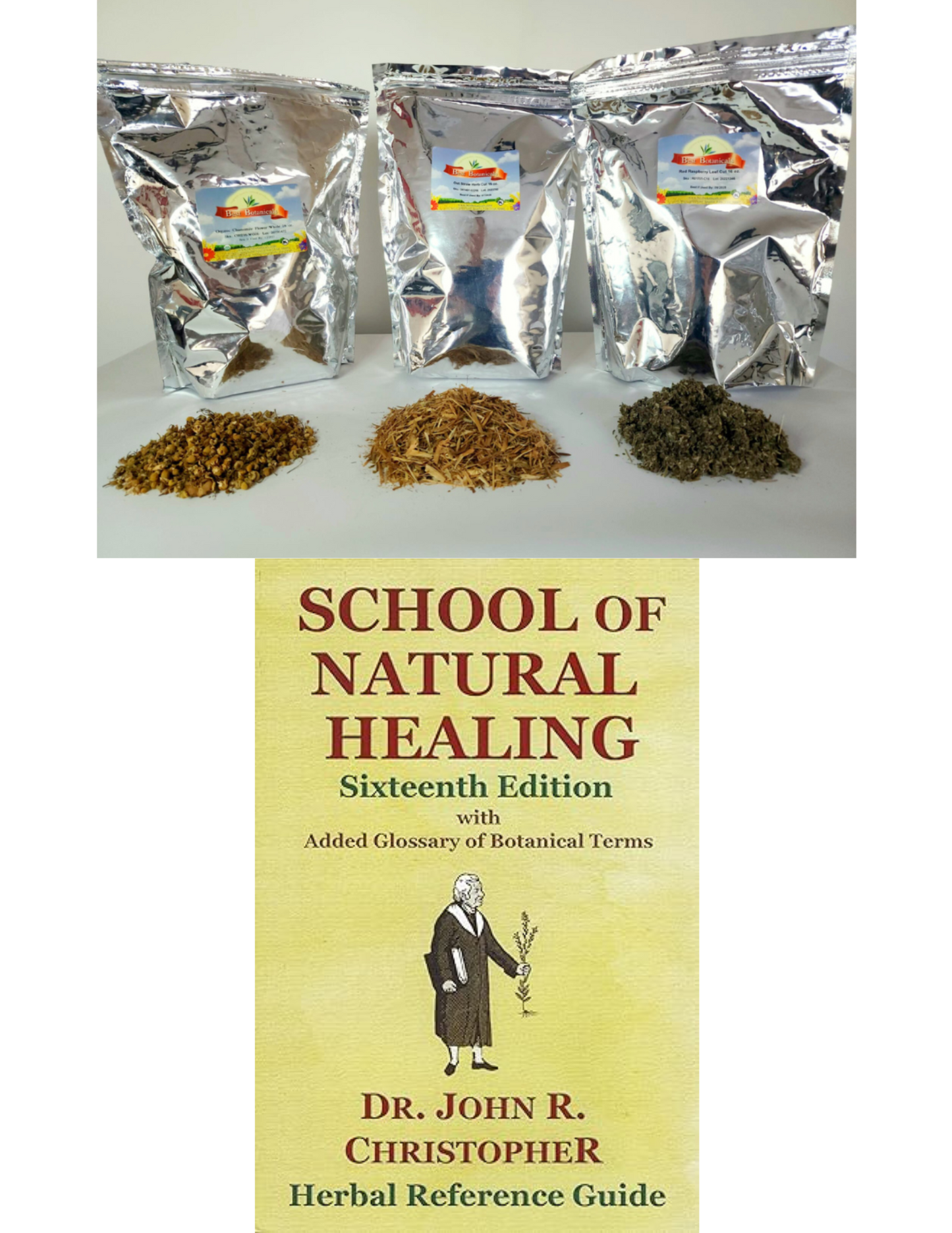Top 20 Herbs Starter Stash with school of natural healing dr christopher book
