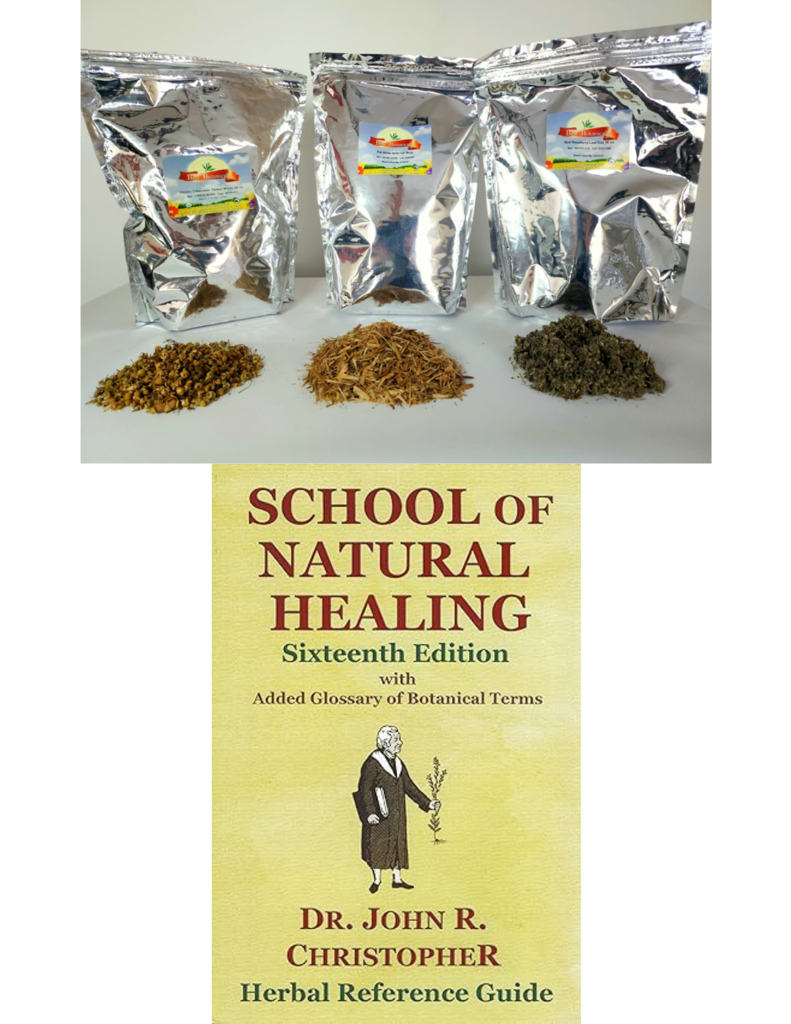 Top 20 Herbs Starter Stash with school of natural healing dr christopher book