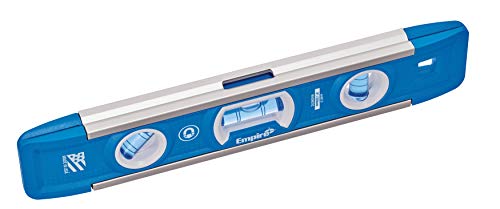 Empire Level EM81.9G 9 Inch Magnetic Torpedo Level w/Overhead Viewing Slot (Made in USA), Silver/White/Blue