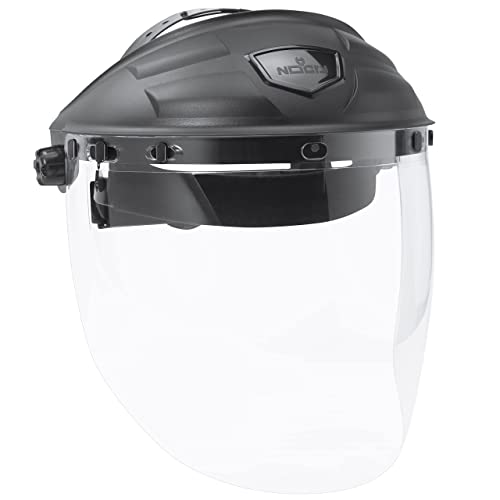 NoCry Military Grade Safety Face Shield for Grinding; Clear Face Shield Mask with Anti Fog Grinding Face Shield and Adjustable Headgear; Impact Resistant Full Face Shield; ANSI Z87.1 Certified