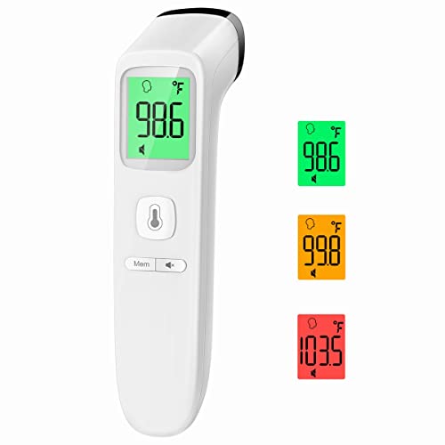 Forehead Thermometer, Baby and Adults Thermometer with Fever Alarm, LCD Display and Memory Function, Ideal for Whole Family