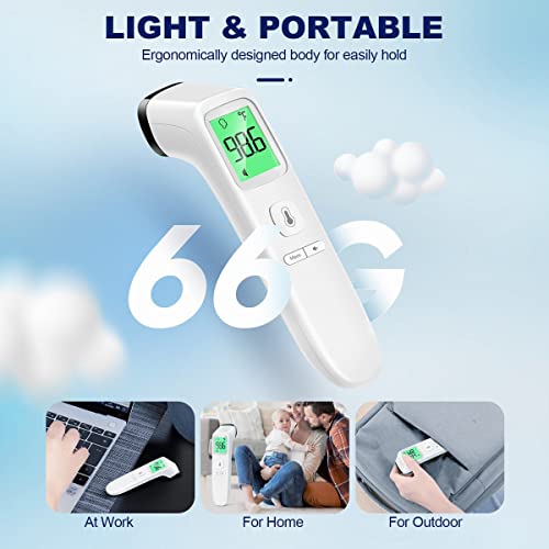 Forehead Thermometer, Baby and Adults Thermometer with Fever Alarm, LCD Display and Memory Function, Ideal for Whole Family