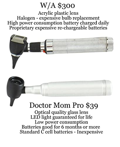 【Lifetime Warranty】5th Gen Dr Mom Professional Otoscope - 100% Forever Guarantee  - Full-Size with Our Largest Lens