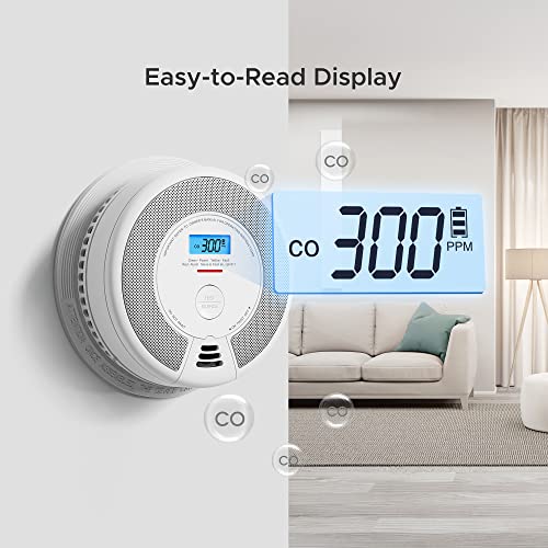 X-Sense Wireless Interconnected Combination Smoke and Carbon Monoxide Detector with LCD Display & 10-Year Battery, Over 820 ft Transmission Range, SC07-W, 6-Pack