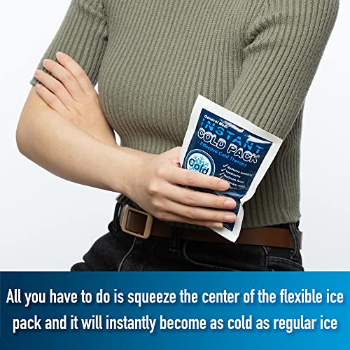 General Medi Instant Ice Cold Pack (4”x 5.5”) – 25 Packs Disposable Cold Therapy Ice Packs for Pain Relief, Swelling, Inflammation, Sprains, Toothache – for Athletes & Outdoor Activities