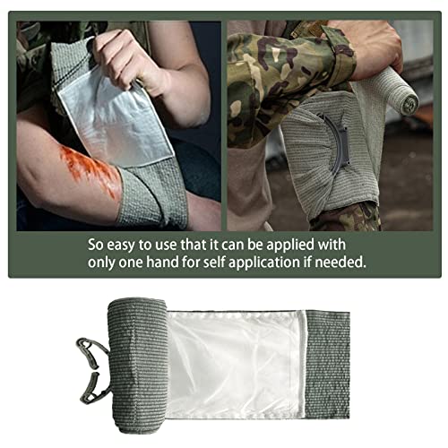 RHINO RESCUE 6" Israeli Style Emergency Bandage, Compression Trauma Wound Dressing, Medical Sterile Vacuum Sealed, Combat Tactical First Aid Kit IFAK Supplies, 2 Count
