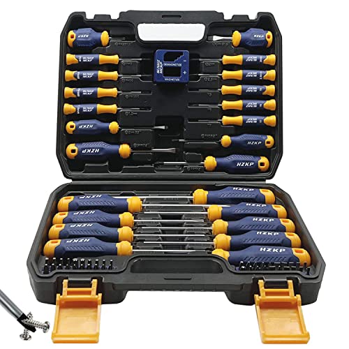SUNHZMCKP Magnetic Screwdriver Set 66-Piece, S2- Alloy Tool Steel, Includes Slotted/Phillips/Torx Mini Precision Screwdriver, Replaceable Screwdriver Bits With Sturdy tool box