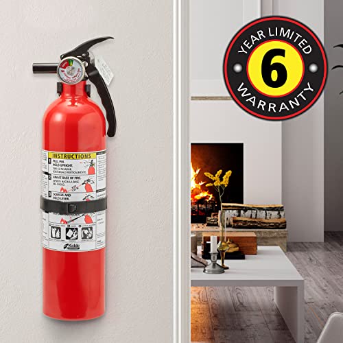 Kidde Fire Extinguisher for Home, 1-A:10-B:C, Dry Chemical Extinguisher, Red, Mounting Bracket Included, 2 Pack